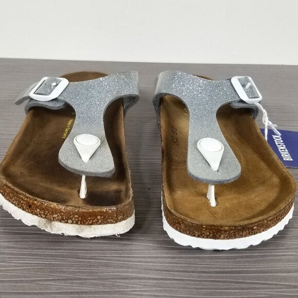 Birkenstock Girls' Gizeh Sandal, Silver Sparkle, Little Kid Size 13 US / 31 - Picture 2 of 7